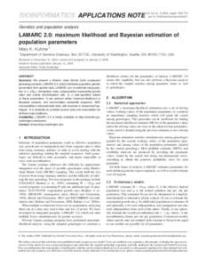 BIOINFORMATICS APPLICATIONS NOTE  Vol. 22 no, pages 768–770 doi:bioinformatics/btk051  Genetics and population analysis