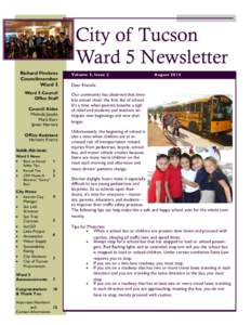 City of Tucson Ward 5 Newsletter Richard Fimbres Councilmember Ward 5 Ward 5 Council