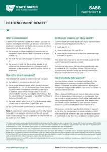 SASS factsheet 9 retrenchment benefit  What is retrenchment?