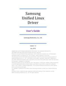 Samsung Unified Linux Driver User’s Guide Samsung Electronics, Co., Ltd.