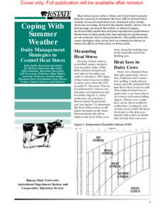 MF2319 Coping With Summer Weather: Dairy  Management Strategies to Control Heat Stress