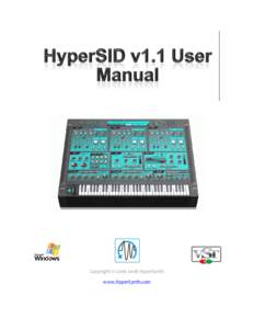 Copyright © HyperSynth www.HyperSynth.com HyperSID Manual - - - - - - - - - - - - - - - - - - - - - - - - - - - - - - - - - - - - - - - - - - - - - - - - - - - - - - - - - - - - - - - -HyperSynth  Table of Co