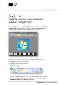 SI.002, Version 1.2 – [removed]Kurzanleitung Snagit 11.4 Bildschirmaufnahmen bearbeiten