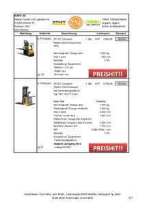 MAPO AG Stapler-Center und Lagertechnik Anglikerstrasse 42 Postfach[removed]Wohlen Abbildung