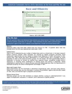 American Community Survey (ACS): Questions on the Form and Why We Ask  Race and Ethnicity Source: ACS[removed]KFI