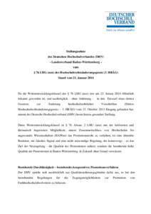 Stellungnahme des Deutschen Hochschulverbandes (DHV) - Landesverband Baden-Württemberg – zum § 76 LHG (neu) des Hochschulrechtsänderungsgesetz (3. HRÄG) Stand vom 23. Januar 2014