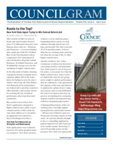 COUNCILGRAM The Newsletter of The New York State Council of School Superintendents Volume XIII; Issue 8  April 2010