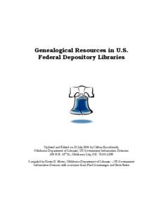 Genealogical Resources in U.S. Federal Depository Libraries