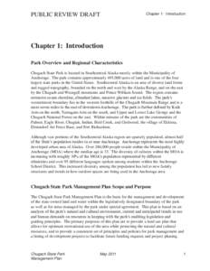 PUBLIC REVIEW DRAFT  Chapter 1: Introduction Chapter 1: Introduction Park Overview and Regional Characteristics