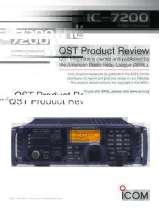 Key Measurements Summary PRODUCT REVIEW  ICOM IC-7200 HF and