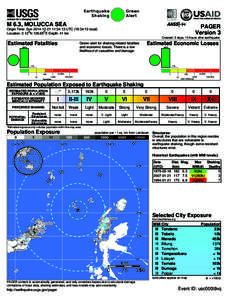 Green Alert Earthquake Shaking M 6.3, MOLUCCA SEA