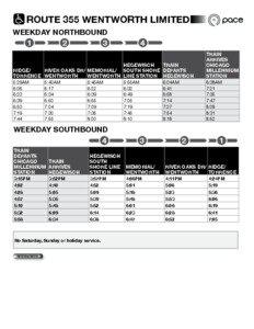 ROUTE 355 WENTWORTH LIMITED WEEKDAY NORTHBOUND 	 1