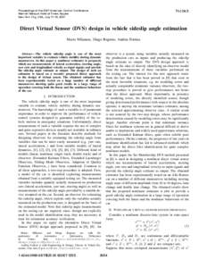 Direct Virtual Sensor (DVS) Design in Vehicle Sideslip Angle Estimation