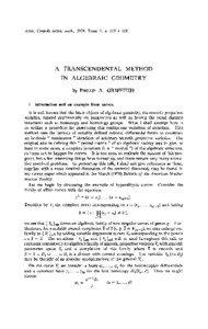 Actes, Congrès intern, math., 1970. Tome 1, p. 113 à 119.  A TRANSCENDENTAL METHOD
