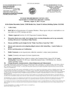 Politics / Government / Sylmar /  Los Angeles / Felipe Fuentes / Public comment / Committee / Agenda / Los Angeles / Neighborhood councils / Meetings / Parliamentary procedure / Geography of California