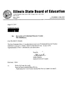 Illinois State Board of Education[removed]West Randolph Street, S u ~ t e14-300 Ch~cagollltnois[removed]www tsbe net