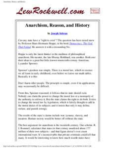 Anarchism, Reason, and History