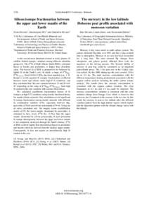 1336  Goldschmidt2013 Conference Abstracts Silicon isotope fractionation between the upper and lower mantle of the