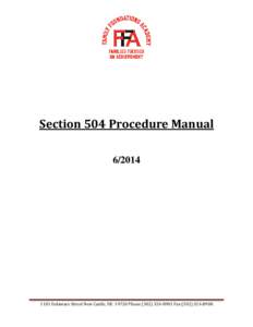 Section 504 Procedure ManualDelaware Street New Castle, DEPhoneFax  Elementary School (K – 4th)