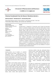 UK Journal of Pharmaceutical and Biosciences Vol. 6(2), 29-35, 2018  RESEARCH ARTICLE UK Journal of Pharmaceutical and Biosciences Available at www.ukjpb.com