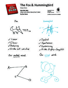 The Fox & Hummingbird Drawn from: Blah Blah Blah What to Do When Words Don’t Work By Dan Roam