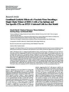Combined Cytolytic Effects of a Vaccinia Virus Encoding a Single Chain Trimer of MHC-I with a Tax-Epitope and Tax-Specific CTLs on HTLV-I-Infected Cells in a Rat Model