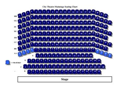 City Theatre Mainstage Seating Chart  HH GG  FF