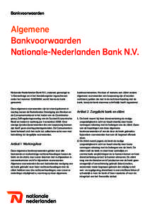 Bankvoorwaarden  Algemene ­ Bankvoorwaarden ­Nationale-Nederlanden Bank N.V.