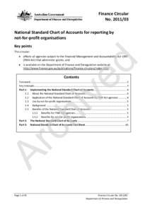 National Standard Chart of Accounts for reporting by not-for-profit organisations