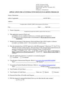 ACCET Document 25.IDL Date Developed: April 2002 Date Revised: April 2011, December 2012 Pages:1 of 5 Pertinent to: All Institutions