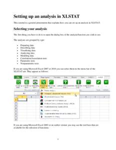 XLSTAT / Tab / Software / Microsoft Excel / Spreadsheet