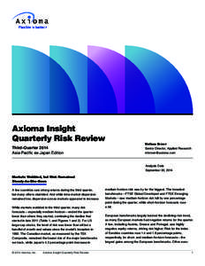 Axioma Insight Quarterly Risk Review Third-Quarter 2014 Asia-Pacific ex-Japan Edition  Melissa Brown