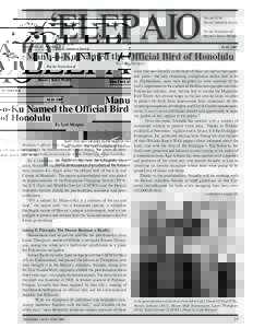 Birds of Australia / Birds of New Zealand / Terns / Hawaii Audubon Society / National Audubon Society / Elepaio / White tern / Tokay gecko / Hawaiian Islands / Mufi Hannemann