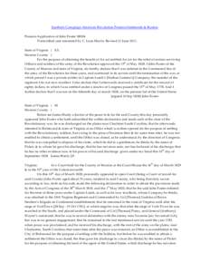 Southern Campaign American Revolution Pension Statements & Rosters Pension Application of John Foster S8504 Transcribed and annotated by C. Leon Harris. Revised 21 June[removed]State of Virginia } S.S. Monroe County } For 