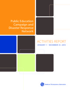 Public Education Campaign and Disaster Response Network  Activities Report