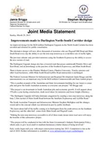 Jamie Briggs  Stephen Mullighan Assistant Minister for Infrastructure and Regional Development