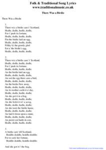 Folk & Traditional Song Lyrics - There Was a Birdie