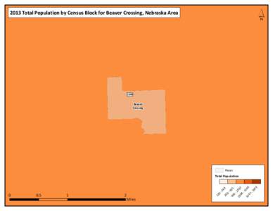 ´  2013 Total Population by Census Block for Beaver Crossing, Nebraska Area 1308