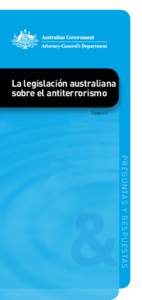 La legislación australiana sobre el antiterrorismo Spanish P r e g u n ta s y r e s p u e sta s