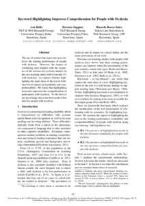 Developmental dyslexia / Linguistics / Special education / Knowledge / Learning disabilities / Dyslexia / Readability / Speed reading / Search engine indexing / Education / Reading / Educational psychology