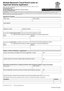 Multiple Movement Travel Permit under and Approved Scheme Application