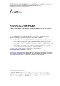 Graduation regulations for Embedded Systems