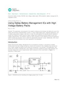 Using Dallas Battery Management ICs with High Voltage Battery Packs - Application Note - Maxim