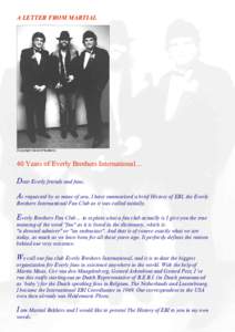 A LETTER FROM MARTIAL  (Copyright Gerard Hadders) 40 Years of Everly Brothers International…