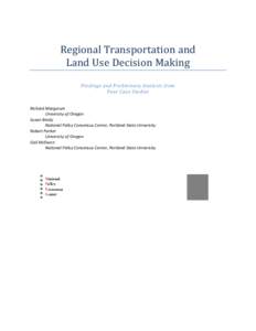 Regional Transportation and Land Use Decision Making
