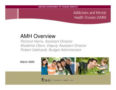 AMH Overview Richard Harris, Assistant Director Madeline Olson, Deputy Assistant Director Robert Gebhardt, Budget Administrator  March 2009