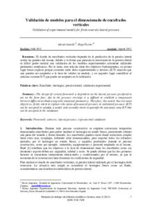 Validación de modelos para encofrados verticales.- Santilli-Puente