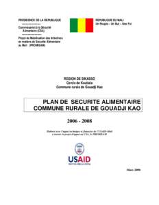 REGION DE SIKASSO                                                          REPUBLIQUE DU MALI