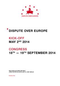 dispute over europe kick-off may 2 nd 2014 congress 18 th — 19 th September 2014