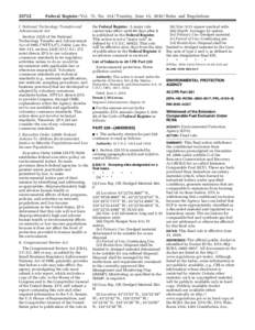 [removed]Federal Register / Vol. 75, No[removed]Tuesday, June 15, [removed]Rules and Regulations I. National Technology Transfer and Advancement Act